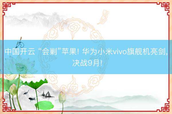 中国开云 “会剿”苹果! 华为小米vivo旗舰机亮剑， 决战9月!