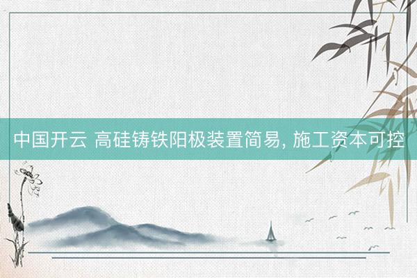 中国开云 高硅铸铁阳极装置简易， 施工资本可控