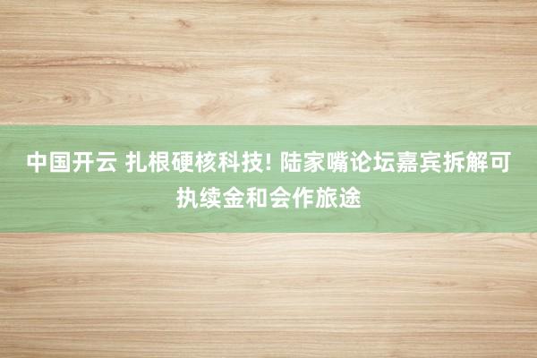 中国开云 扎根硬核科技! 陆家嘴论坛嘉宾拆解可执续金和会作旅途